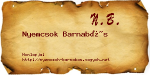 Nyemcsok Barnabás névjegykártya